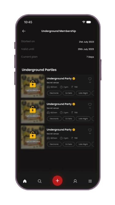 party hunt x membership for underground parties and nightlife
